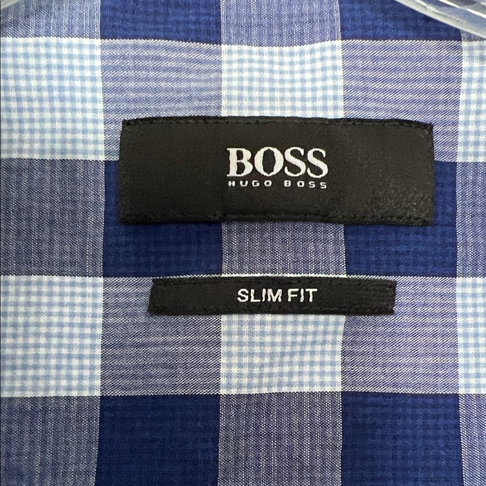 Hugo Boss Blue and White Checkered Shirt - Picture 2 of 4